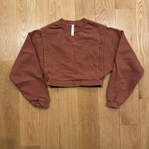 Alo Brown Cropped Sweatshirt